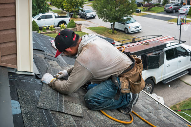 Professional Gutter Installation technician working in Pendleton, NC
